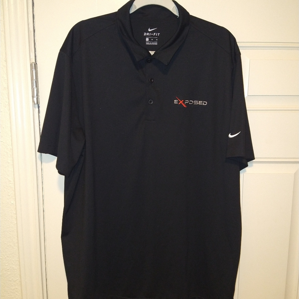 Nike Dri-Fit Black Short Sleeve Polo Shirt Men's sz XL
